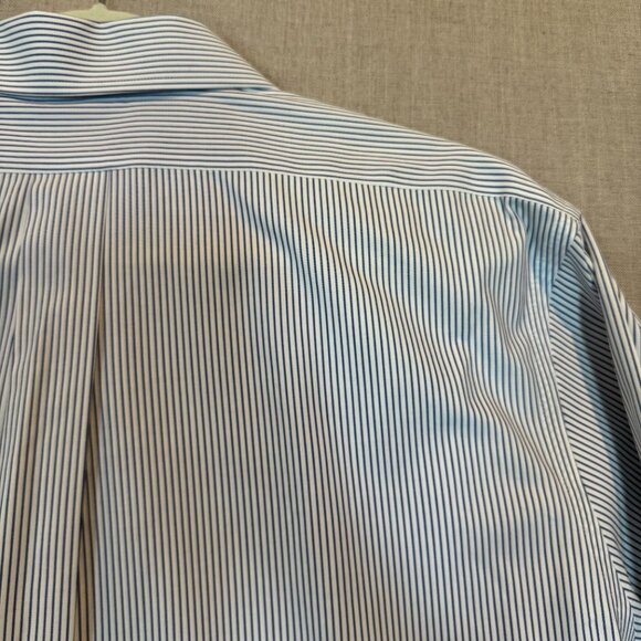 Brooks Brothers Regent 1818 Non-Iron Dress Shirt 17.5–6/7 Blue Stripe Cotton - Picture 10 of 10